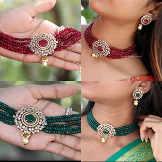 Artificial Jewellery Online Shopping, Artificial Jewellery Set, Classy Choker, Jewellery Styling, Choker Necklace Online, Haram Designs, Silver Necklace Designs, Traditional Necklace, Choker Necklace Designs