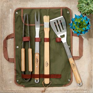 Barbecue Tool Set - gifts under £50 for him Bbq Tool Set, Basting Brushes, Mens Gadgets, Barbecue Tools, Cool Fathers Day Gifts, Grill Set, Stainless Steel Grill, Bbq Tools, Bbq Accessories