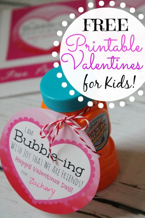 Free Kids Printable Valentines Using Bubbles! "I'm Bubble-ing with Joy that we are friends" - Great Non Sweet Valentines Idea. Valentine Printables Free Kids Classroom, Free Valentines Day Printables From Teacher, Free Bubble Valentine Printable, Gummy Valentines Ideas Free Printable, Stamp Valentine Kids Free Printable, Bubble Valentines, Valentines Idea, Valentine Gifts For Kids, Class Valentines