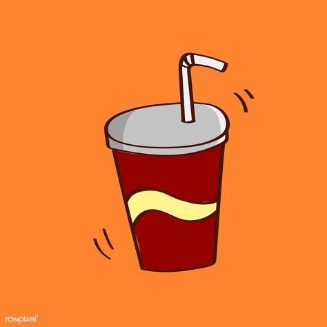 Takeaway cold drink doodle vector | free image by rawpixel.com / nap Cold Drink Illustration, Fizzy Drinks, Doodle Vector, Eid Crafts, Art Account, Web Design Resources, Fizzy Drink, Premium Food, Carbonated Drinks