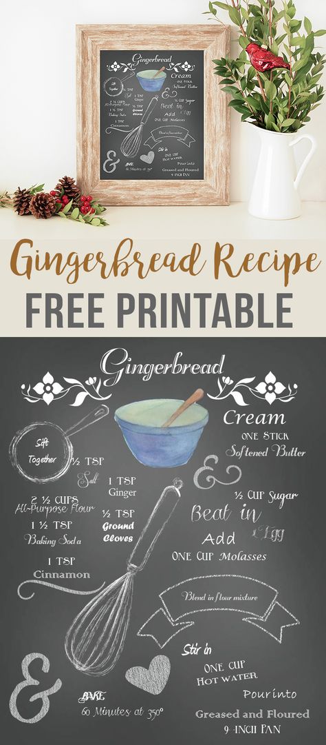 Gingerbread Recipe Printable, Free Gingerbread Printables, Gingerbread Mansion, Gingerbread Inspiration, Recipe Printable, Gingerbread Cookie Dough, Make A Gingerbread House, Diy Christmas Decorations For Home, Gingerbread Party