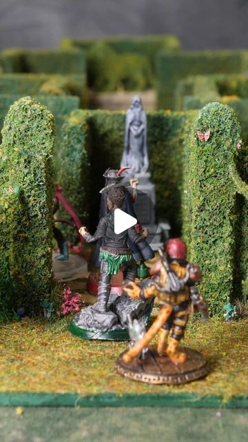 Dungeons And Dragons Terrain Diy, Forest Terrain, Dnd Terrain Diy Cardboard, D&d Diorama, Warhammer Diorama, Craft Miniature, Cheap Dnd Terrain, D&d Diy Terrain, Hedge Maze