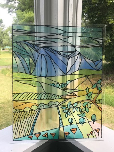 Made on old glass panel with puff paint, resin and acrylic paint the tint thr resin. Super easy project How To Make Stained Glass Paint, Transparent Painting, Resin And Acrylic Paint, Holidays Activities, Diy Puffy Paint, Puff Paint, Kids Art Class, Puffy Paint, Painting Plastic