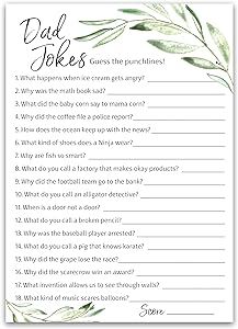 GREENERY DAD JOKES Baby Shower Games, Daddy Jokes Shower Trivia Games — Pack of 25 — Fun Dad Joke Game, Green Gender Neutral Funny Joke Trivia, Sprinkle Gender Reveal Party, Sip See, Birthday G320-DJK Dad Jokes Baby Shower Game Free, Dad Jokes Baby Shower Game, Sprinkle Gender Reveal, Daddy Jokes, Sip And See, Reveal Party, Trivia Games, Reveal Parties, Dad Jokes