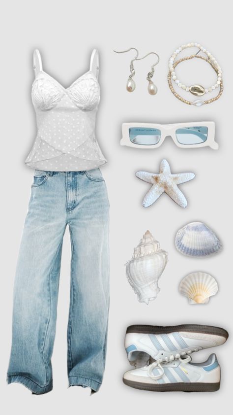 #outfit #fitinspo #outfitinspo #blue #white #coastal #beach Coastal Old Money Outfits, Coastal Vibes Outfit, Coastal Outfit Ideas, Coastal Granddaughter Aesthetic Outfit, Ocean Theme Outfit, Winter Coastal Outfit, Costal Granddaughter Outfit Summer, Coastal Winter Outfits, Coastal Aesthetic Outfits