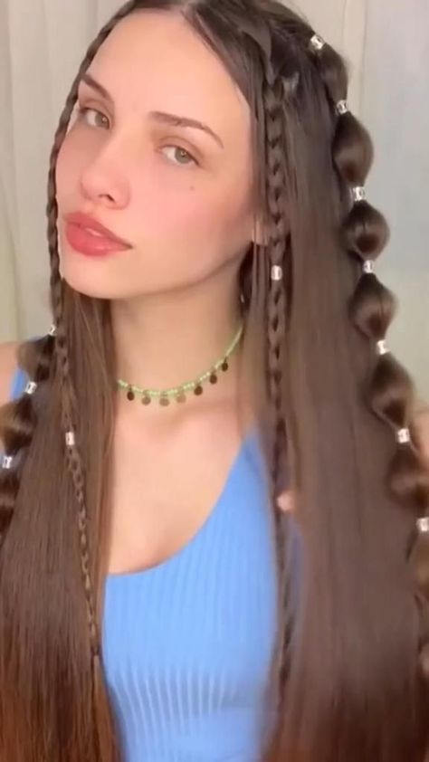 How to Get the Perfect Bubble Braid Bubble Braid, Hairstyle Examples, Tutorial Hair, Rave Hair, Easy Hairstyles For Thick Hair, Bubble Braids, Long Hair Tutorial, Hair Idea, Hairstyle Tutorial