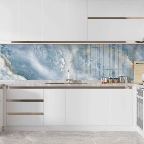 wallartdecorfactory - Etsy Tempered Glass Backsplash Kitchen, Backsplash Stove, Creative Kitchen Backsplash, Kitchen Sink Cover, Kitchen Decor Tiles, Glass Backsplash Kitchen, Glass Kitchen Backsplash, Stove Backsplash, Sink Cover