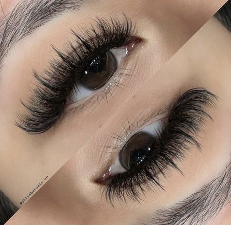 Lashes Wispy Hybrid, Emo Lash Extensions, Spikey Volume Lash Extensions, Hybrid With Spikes Lashes, Dramatic Volume Lash Extensions, Hybrid Spike Lash Extensions, Spiky Cat Eye Lash Extensions, Volume Lash Extensions Styles Wispy, Volume Lashes With Spikes