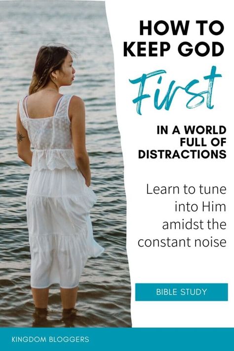 Learn how to keep God first in a world full of distractions with this short devotional bible study. Devotion Ideas, How To Devotion, How To Do A Devotional, Devotion For Women's Group, How To Do Daily Devotions, Women’s Devotional Topics, Women’s Ministry Devotions, Short Devotions, Free Bible Printables