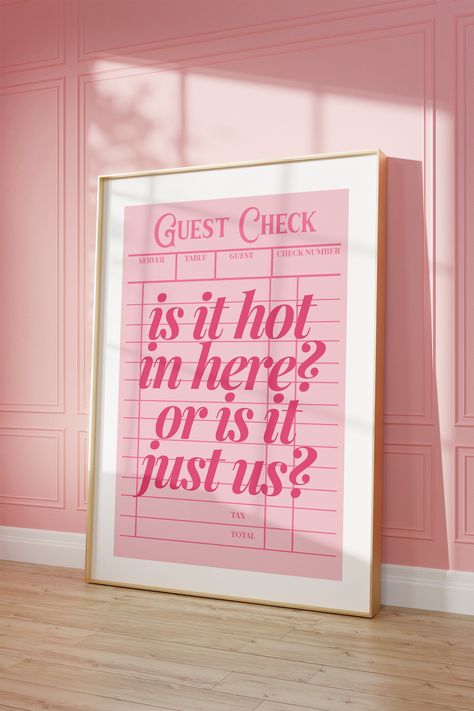 Trendy Pink Guest Check Funny Bathroom Print, Funny Quote for College Dorm Pink Aesthetic Poster, Preppy Poster for Apartment Bar Cart Decor - Etsy College Dorm Pink, Apartment Bar Cart, Pink Guest Check, Pink Aesthetic Poster, Dorm Pink, Pink Apartment Decor, College Bathroom, Pink Apartment, Apartment Bar