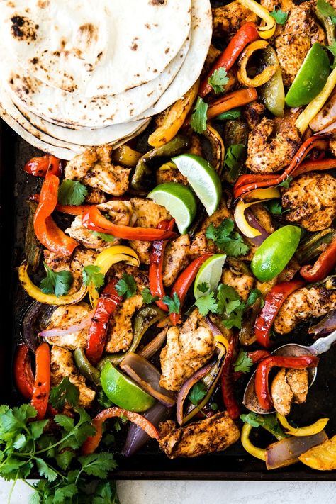 These super-flavorful, easy sheet pan chicken fajitas make a simple, trusty weeknight supper or quick and adaptable meal for company—either way, it’s a winner. Sheet Pan Chicken Fajitas, Slow Cooker Barbacoa, Modern Proper, Chicken Fajita Recipe, Pan Chicken Fajitas, Sheet Pan Chicken, Chicken Fajita, Fajita Recipe, Pan Chicken