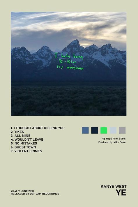 Music Posters Kanye West, Kanye Album Cover Wallpaper, Ghost Town Kanye West, Pnd Album Cover, Ye Album Cover, Kanye Album Cover, Kanye West Album Covers, Ye Poster, Yeezus Album Cover