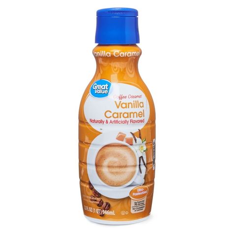 Caramel Coffee Creamer, Vanilla Coffee Creamer, Flavored Coffee Creamer, Walmart Store, Vanilla Caramel, Caramel Coffee, Sugar Spoon, Vanilla Coffee, Caramel Flavoring