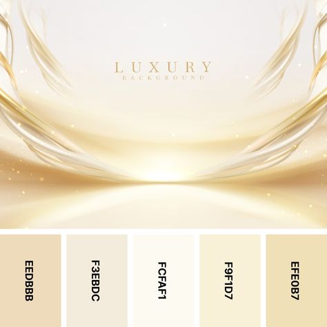 31 Light Color Palettes for Airy Designs - Color Meanings Soft Gold Color Palette, Luxury Pallete Colors, Shades Of White Color Palette, Shades Of Gold Color Palette, Ivory Colour Palette, Modern Luxury Color Palette, Gold Combination Colour Palettes, Angel Color Palette, Beige Gold Color Palette