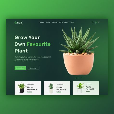 Plant Shop Website Homepage Design | Behance Plant Shop Website Design, Plant Shop Website, Plant Shop Web Design, Plant Website Design Inspiration, Creative Website Homepage Design, Plant Nursery Website Design, Plant Website Design, Banner Design Aesthetic, Nature Website Design