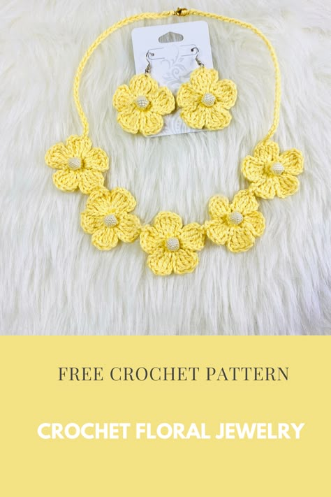 Easy Crochet Jewelry, Crochet Necklace Pattern Free Jewelry, Crochet Necklace Pattern Free Tutorials, Crochet Jewellery Free Pattern, Free Crochet Earrings Pattern Tutorials, Crocheted Jewelry Patterns Free, Crochet Rings Patterns Free, Free Crochet Jewelry Patterns, Crochet Jewelry Patterns Necklace