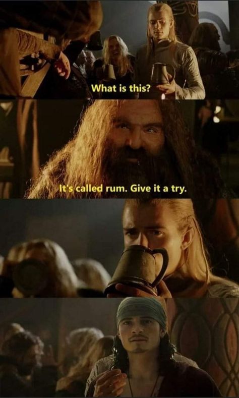 Hobbit Funny, Legolas And Gimli, Nerd Memes, Lotr Funny, Lotr Art, Movie Memes, Fandom Crossover, Thranduil, The Lord Of The Rings