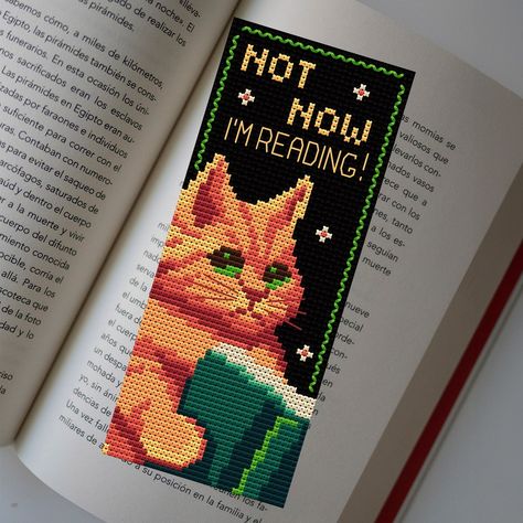 Embroidery Witchy, Geek Embroidery, Witchy Embroidery, Aesthetic Bookmark, Cross Stitch Bookmark, Cat Bookmark, Stitch Bookmark, Bookmark Pattern, Handmade Aesthetic