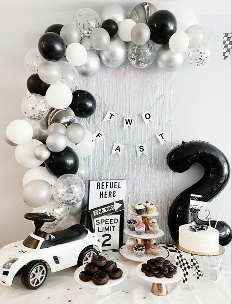 2 Fast Birthday Photoshoot, Baby Boy Second Birthday Ideas, Two Fast Photoshoot, 2nd Birthday Boy Photoshoot, Car Birthday Party Ideas, Race Car Birthday Party Ideas, Second Birthday Boys, 2nd Birthday Photos