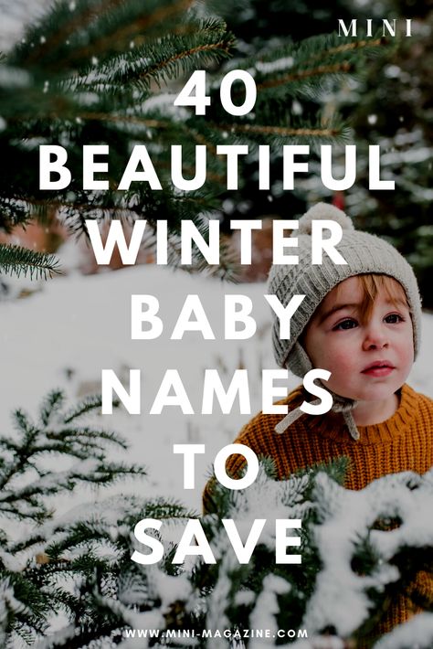 Winter baby names will rise in popularity over the next few months, but even if you have a baby set to arrive outside of the season, these girl names and boy names might still become a favorite! Click through to see our list of names for girls and names for boys all inspired by the winter season! #winter #winterbabynames #winterdiy #babynames #babynameideas #girlnames #boynames #namesforgirls #namesforboys #motherhood #winternames #babyname #namesfortwins #uniquebabynames #classicbabynames Names That Mean Winter, Names That Mean Snow, Winter Names, Winter Nursery, Christmas Baby Names, January Baby, Uncommon Baby Names, Pregnancy Week, Unisex Baby Names