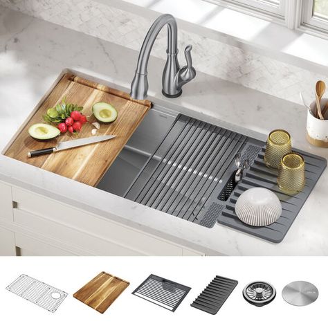 Ledge Kitchen Sinks, Kitchen Sink Undermount, Sink Undermount, Drainboard Sink, Diy Gadgets, House Wife, Future Kitchen, Steel Kitchen Sink, Over The Sink