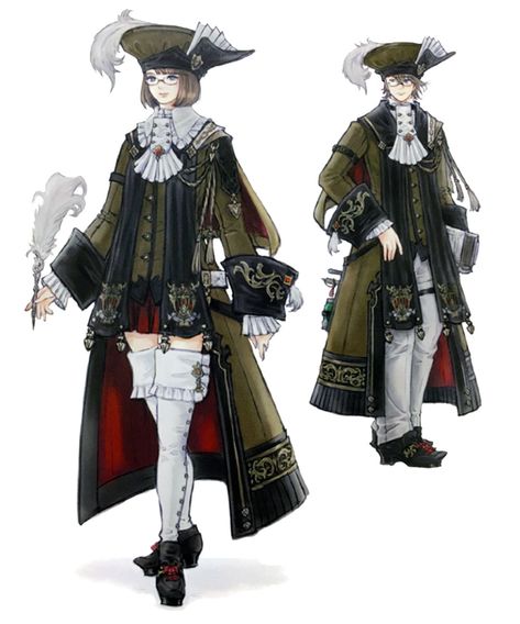 Scholar Concept from Final Fantasy XIV: Stormblood #illustration #artwork #gaming #videogames Scholar Ffxiv, Dnd Scholar, Jrpg Concept Art, Scholar Character Design, Scholar Outfit, Fantasy Scholar, Ffxiv Scholar, 60 Outfits, Art Final