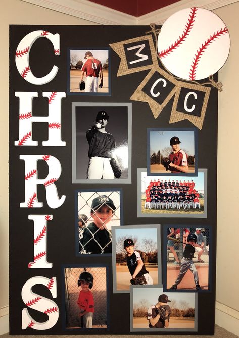 Senior Picture Gifts, Poster Board Senior Night, Senior Grad Poster Ideas, Senior Night Poster Baseball, Softball Senior Night Posters Diy, Senior Night Softball Poster Board Ideas, Softball Senior Board Ideas, Senior Sport Poster Ideas, Senior Picture Frames Collage