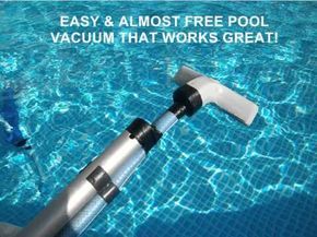 Home Made Pool Vaccum For Above Ground Intex Pool Diy Pool Vacuum, Above Ground Pool Vacuum, Pool Vacuums, Simple Pool, Pool Diy, Pool Vacuum Cleaner, Living Pool, Pool Hacks, Intex Pool