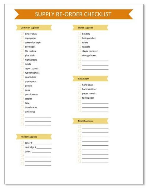 Office Supply List, Supply List Template, Administrative Assistant Organization, School Secretary Office, Office Supplies Checklist, Office Supplies List, Office Organization Tips, Shopping List Template, Admin Assistant