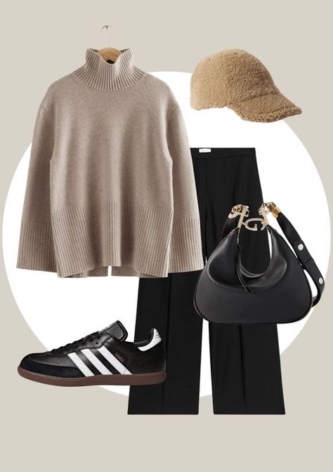 Black Samba Outfit Winter, How To Style Adidas Samba Black, Gazelle Adidas Outfit Black, Styling Black Adidas Samba, Samba Og Black Outfit, Styling Sambas Woman, Samba Og Shoes Outfit Women Black, Adidas White Sneakers Outfits, Black Spezial Adidas Outfit