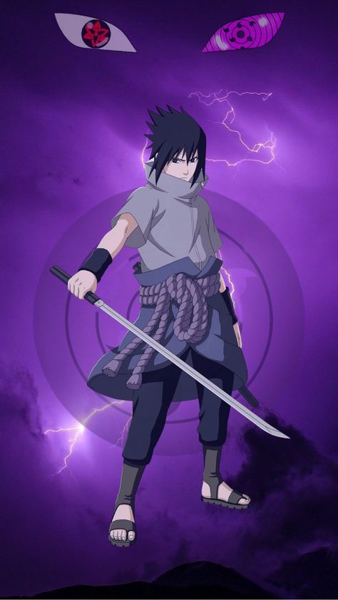 Fondo morado de rayos con rinnegan, arriba uchiha sasuke con katana y sus ojos en la parte superior Sasuke Uchiha Rinnegan Wallpaper, Sasuke Rinnegan Wallpaper, Sasuke Uchiha The Last, Sasuke Uchiha Rinnegan, Sasuke Mangekyou Sharingan, Sasuke Rinnegan, Sasuke Mangekyou, Mobile Cartoon, Sasuke Sharingan