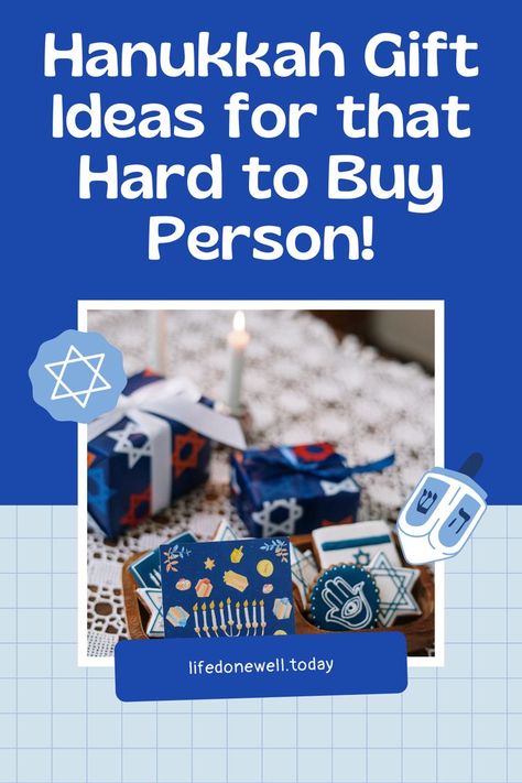 Hanukkah Gift Ideas for that Hard to Buy Person Hanukkah Gift Baskets, Hannukah Gift Ideas, Hanukkah Gift Ideas, Holiday Care Package, Hannukah Gift, Diy Holiday Gifts, Holiday Foods, Jewish Holiday, Care Packages