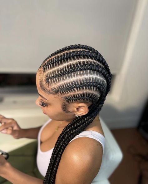 8 Stitch Braids, Feed In Braids Hairstyles, African Hair Braiding Styles, Braids Hairstyles Pictures, Braided Cornrow Hairstyles, Stitch Braids, Quick Braided Hairstyles, Protective Hairstyles Braids, Feed In Braid