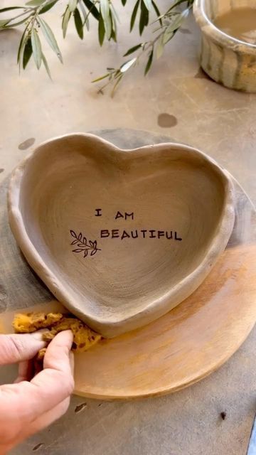 Diverse Pottery on Instagram: "True beauty begins the moment you decide to be yourself♥️ | 🎥 @made_with_love_ceramics Follow @diversepottery for daily pottery and ceramics content 🏺 - Follow @diversepottery Follow @diversepottery Follow @diversepottery If you learned something new or were inspired, please like and share the video🙏🏽 - DM for removal request. No copyright intended. All rights and credits reserved to the respective owner. #pottery #ceramic #clay #artist #handmade #ceramicstudio #sculpture #art #design #handmadeceramics #homedecor #ceramicsculpture #potterylove #ceramicart #homedecor #contemporaryceramics" Clay Artist, Heart Shaped Bowls, Clay Bowl, Principles Of Design, I Am Beautiful, Ceramic Studio, Like And Share, Contemporary Ceramics, Breakfast Bowls