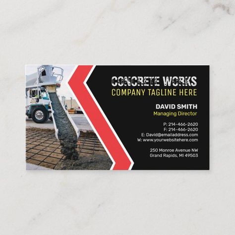 Construction Business Cards, Company Business Cards, Construction Business, Construction Company, Cement, Business Card, Business Cards, It Works, Created By