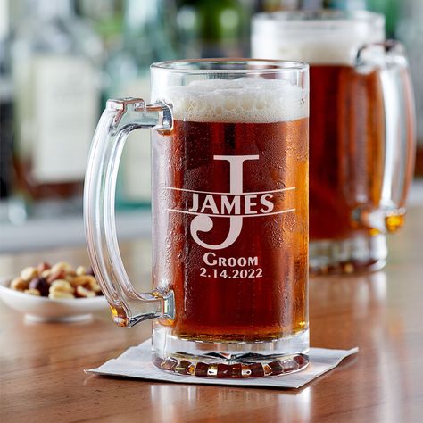 Custom Beer Glasses, Engraved Beer Mugs, Wedding Beer, Personalized Beer Mugs, Beer Wedding, Personalized Beer, Beer Custom, Gifts For Beer Lovers, Groomsmen Proposal