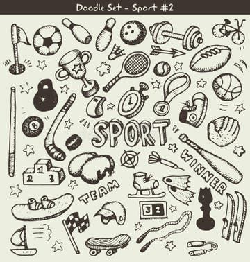 Exercise Doodles, Sports Doodles, Sports Vector, Doodle Style, Floral Wallpaper Phone, Sport Icon, Style Sport, Simple Doodles, Floral Wallpaper