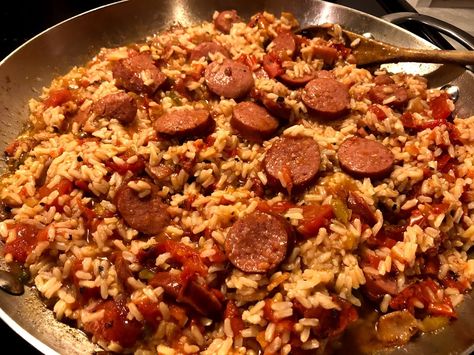 Red Rice And Sausage, Southern Red Rice, Savannah Red Rice Recipe, Cajun Sausage Rice, Red Rice And Sausage Southern, Red Rice Recipe Southern, Red Beans Rice Sausage, Red Beans And Rice With Andouille Sausage, Red Rice Recipe