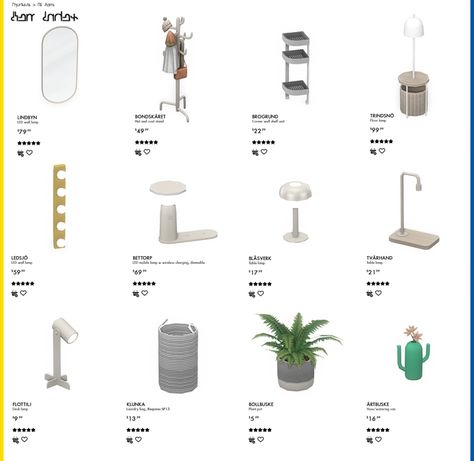 ikea collection; 50+ deco & functional items 💛 | Patreon Sims 4 Cc Umbrella Stand, Ikea Cc Sims 4, Functional Items Sims 4, Sims 4 Ikea Cc, Sims 4 Ikea, Malm Dressing Table, Closet Units, Lack Coffee Table, Malm Dresser