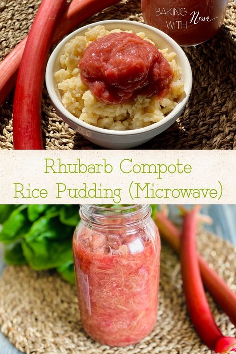 Rhubarb Compote has never been so easy to make! It goes perfectly with cinnamon rice pudding, taking flavors to the next level! Rhubarb Rice Pudding, Rhubarb Compote, Compote Recipe, Arborio Rice, Butter Rice, 2000 Calories, 2000 Calorie Diet, Bean Paste, Rice Pudding