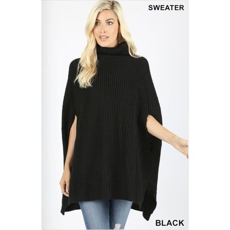 😍 Turtleneck Poncho Sweater 😍 by Sandee Rain Boutique starting at $85.00 TOTAL BODY LENGTH: 28.5, CHEST: 54 approx. - MEASURED FROM SMALL XL-3XL TOTAL BODY LENGTH: 30.5 (front), CHEST: 62 approx. - MEASURED FROM 1X Fabric: 100% ACRYLIC 👉 Find the link in our bio #sandeerainboutique #☝🏼🛑🛍 #leggings #leggingsarelife #butterysoft #bestleggingsever #leggingsarepants #yogapants #ausowned #australianowned #activewear #womenowned #bestboutique #womensupportingwomen #sizeinclusive #everybody #cu... Holiday Outfits Women, Turtleneck Poncho, Poncho Wrap, Winter Shawl, Cape Style, Flowy Design, Loose Pullover, Womens Turtleneck, Poncho Cape