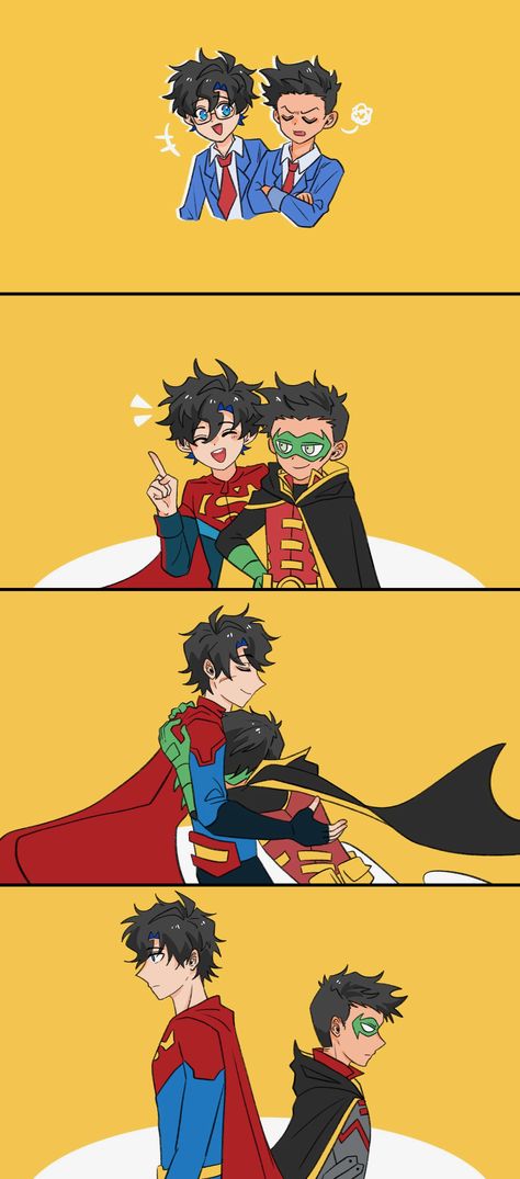 Jonathan Kent And Damian Wayne, Jonathan Kent X Damian Wayne, Damian Wayne Fanart Cute, Jon X Damian Kiss, Damian Wayne X Jon Kent Fanart, Damian Wayne X Jon Kent Kiss, Supersons Comic, Jon X Damian Fanart, Supersons Fanart