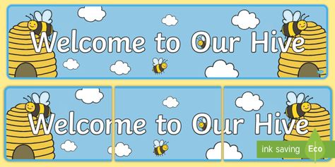 Busy Bee's Monitor Display Lettering (teacher made) - Twinkl Pre Kindergarten Classroom, Welcome To Our Hive, Classroom Management Preschool, Self Registration, Bee Banners, Kindergarten Classroom Management, Bee Themed Classroom, Bee Classroom, Display Lettering