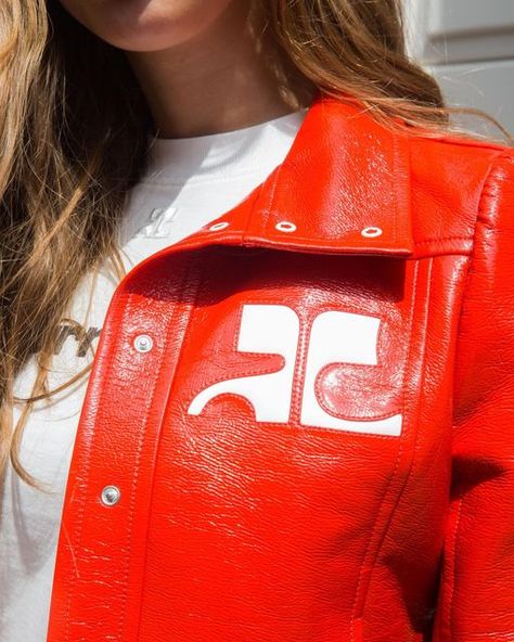 LABELSFASHION.COM on Instagram: "THURSDAYS DONE RIGHT. @courreges @nicolas.difelice" Courreges Jacket, Jacket Outfits, Red Leather, Red Leather Jacket, Leather Jacket, Red, Leather, On Instagram, Instagram