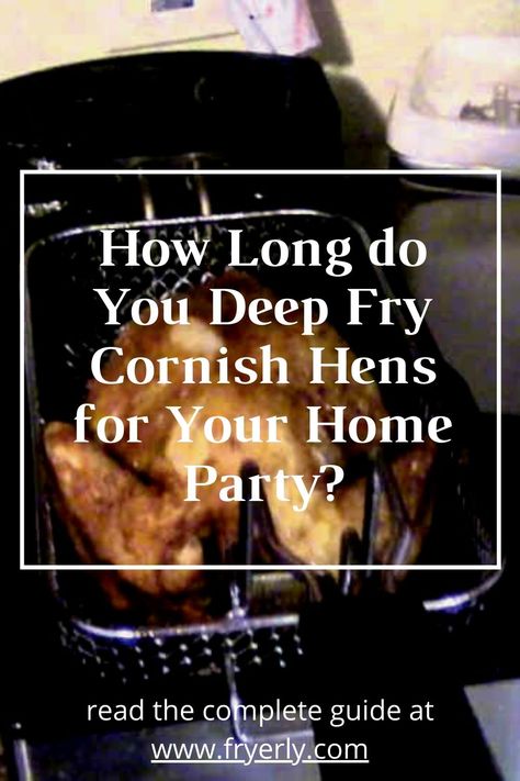 In a stockpot, melt vegetable shortening over high heat to a depth of 2 to 3 inches and heat it to 375°F. Carefully put 1 Cornish hen in the hot shortening. Deep-fry, turning occasionally, until golden brown, about 12 minutes. #DeepFryCornishHens #DeepFryRecipes #DeepFryChickenRecipes #DeepFryerChicken #DeepFryerChickenWings Deep Fried Cornish Hens, Deep Fryer Chicken Wings, Fried Cornish Hen Recipe, Fried Cornish Hens, Deep Fryer Recipes, Cornish Hen Recipe, Vegetable Shortening, Cornish Hen, Cornish Game Hen