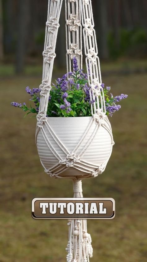 Diy Macrame Plant Hanger Without Ring, Macrame Plant Pot Cover Diy, Macrame Plant Holders Diy, Macrame Window Shelf, Free Macrame Plant Hanger Patterns Diy, No Ring Macrame Plant Hanger, Macrame Plants Diy, Diy Hanging Planter Macrame Tutorials, Plant Holder Macrame Diy