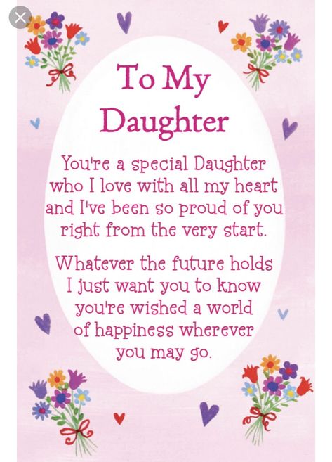 Credit Card Envelope, Love You Daughter Quotes, Birthday Message For Daughter, Love My Daughter Quotes, Birthday Verses, Wishes For Daughter, Daughter Poems, Envelope Gift, Letter To My Daughter