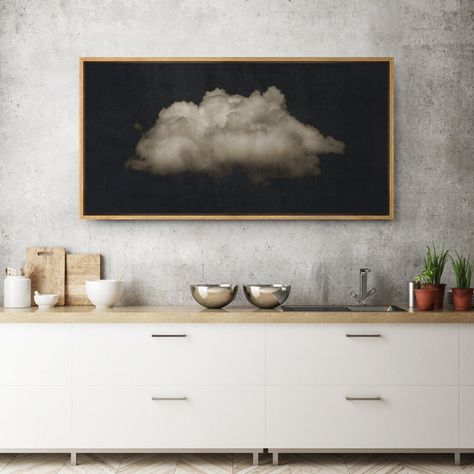 Living Room Art Above Couch, Large Framed Artwork, Framed Artwork Wall, Clouds Abstract, Art Above Couch, Neutral Artwork, Square Collage, Large Framed Wall Art, Moody Decor