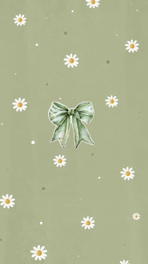 Bow Wallpaper Iphone, Daisy Wallpaper, Bow Wallpaper, Flower Phone Wallpaper, Green Wallpaper, Green Backgrounds, One Color, Art Pictures, Food Animals