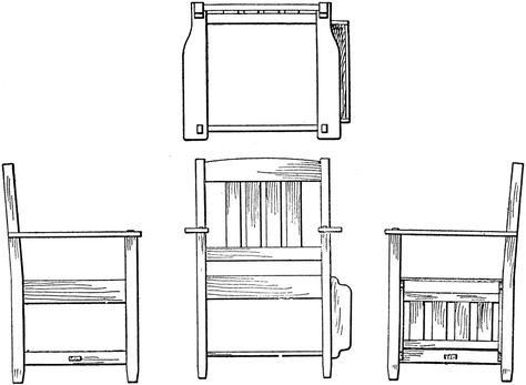 Orthographic projection drawing of an arm-chair. An orthographic projection is the method of representing the exact form of an object in two or more views on planes generally at right angles to each other, by dropping perpendiculars from the object to the planes. Arm Chair Drawing, Orthographic Projection Drawing, Drawing Side View, Simple Wedding Table Decorations, Modern Hotel Lobby, Orthographic Projection, Orthographic Drawing, Side View Drawing, Diy Patio Table